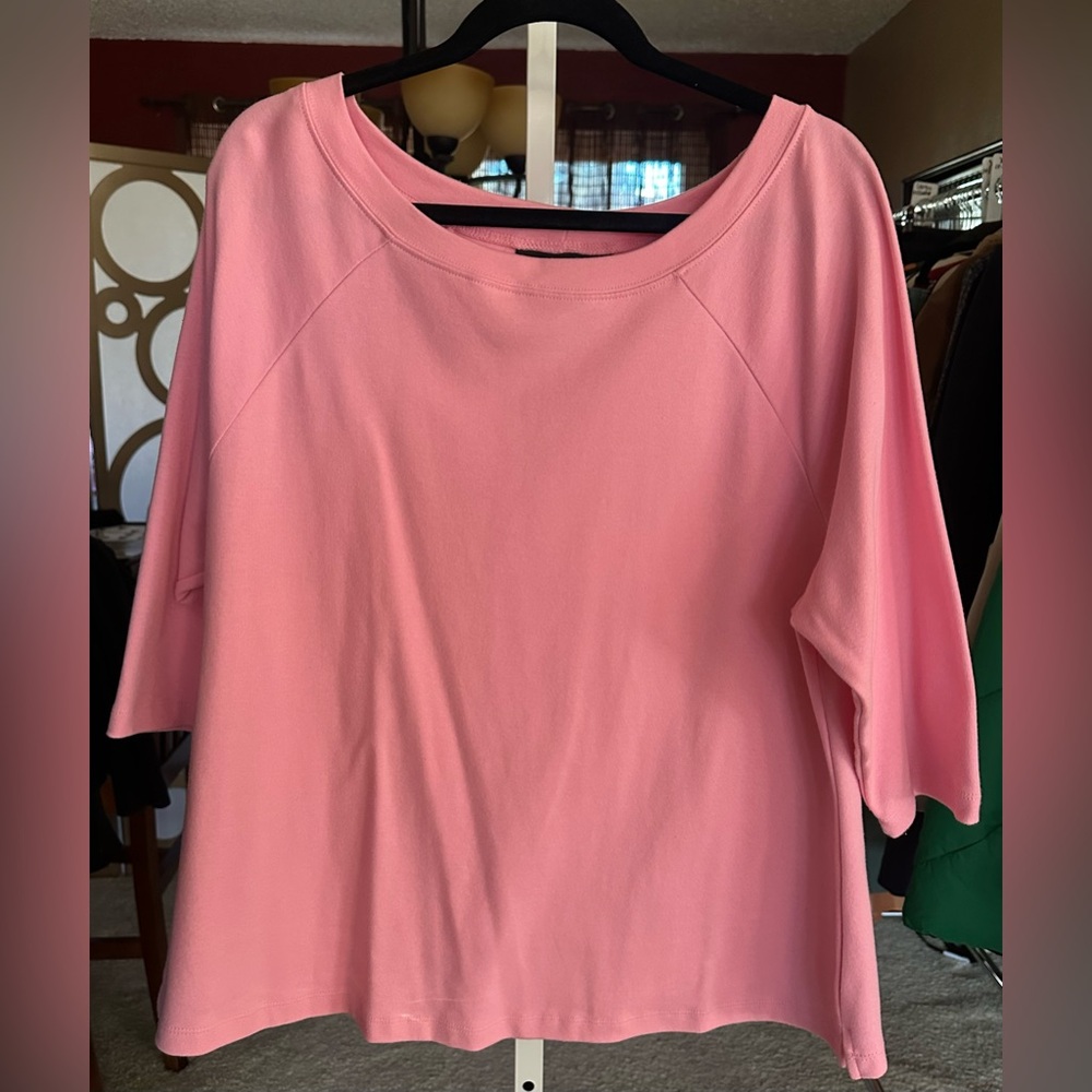 Vintage Venezia Lane Bryant Pink Boatneck Top NWT Size 18/20